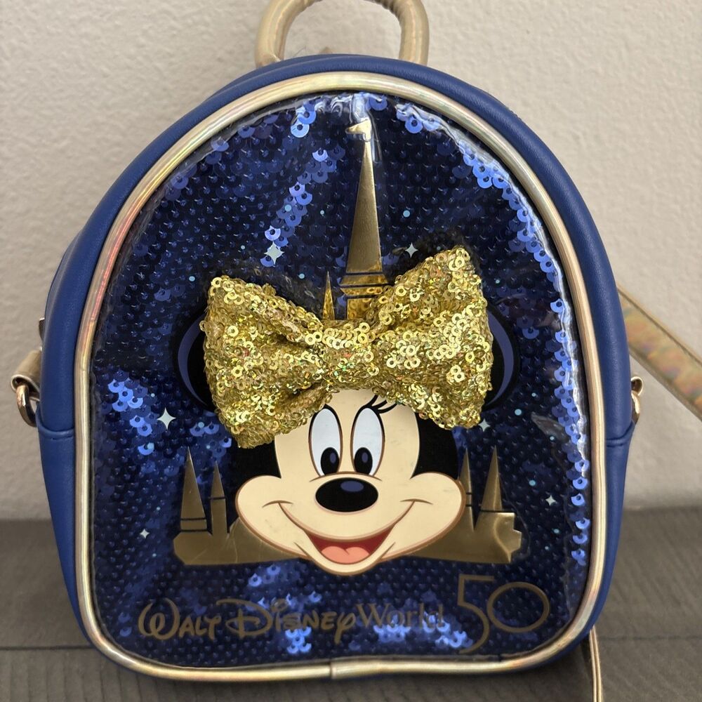 Disney World 50th Anniversary Minnie Mouse Mini Crossbody Backpack